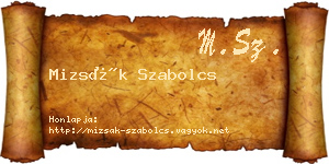 Mizsák Szabolcs névjegykártya