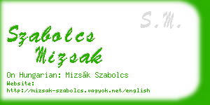 szabolcs mizsak business card
