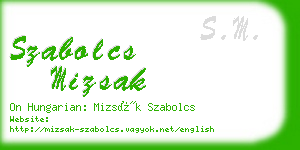 szabolcs mizsak business card